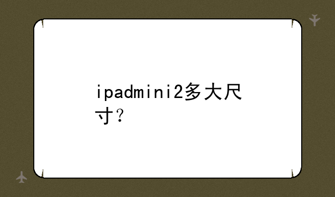 ipadmini2多大尺寸？
