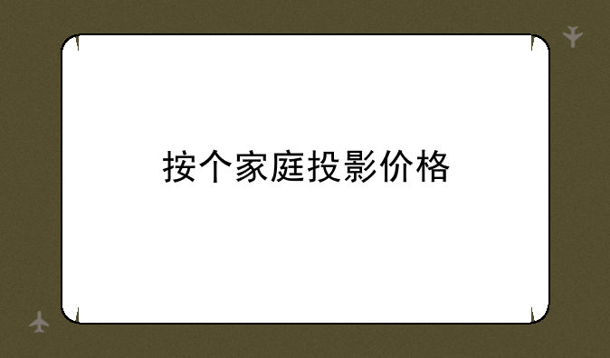 按个家庭投影价格