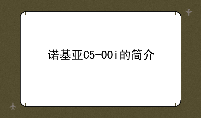 诺基亚C5-00i的简介