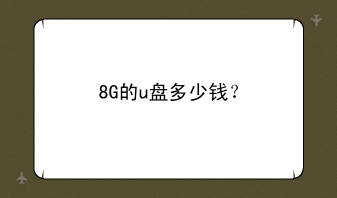 8G的u盘多少钱？