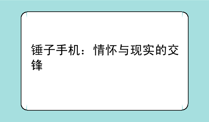 锤子手机：情怀与现实的交锋