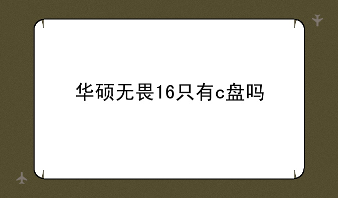 华硕无畏16只有c盘吗