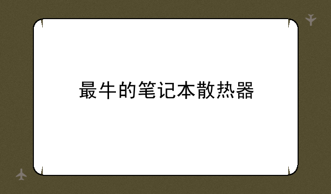 最牛的笔记本散热器