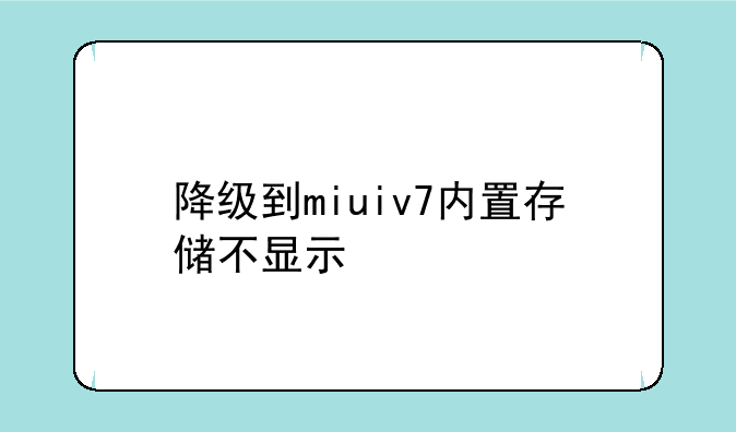 降级到miuiv7内置存储不显示