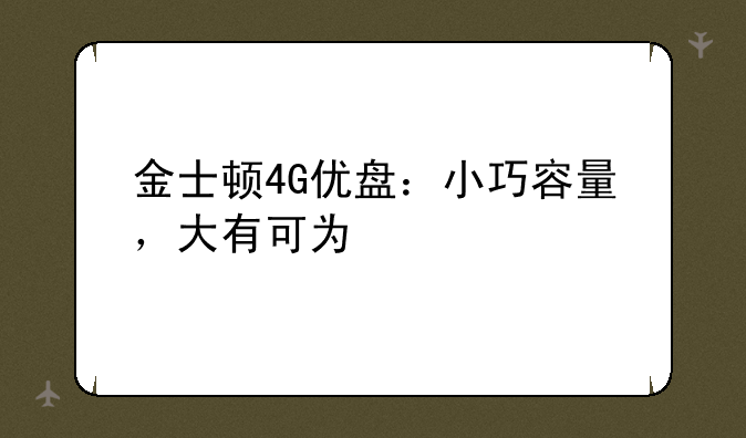 金士顿4G优盘：小巧容量，大有可为