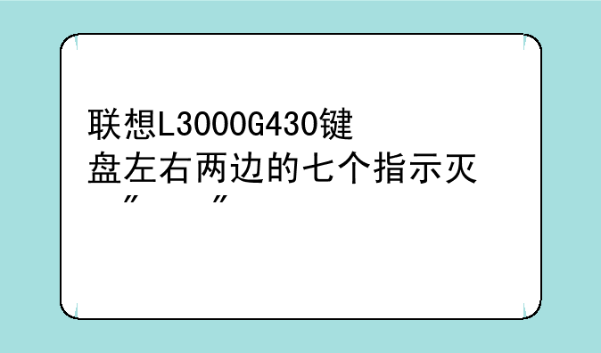 联想L3000G430键盘左右两边的七个指示灯分别代表什么