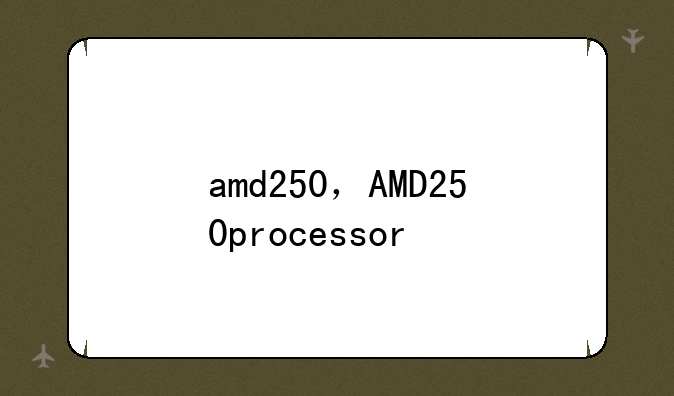 amd250，AMD250processor