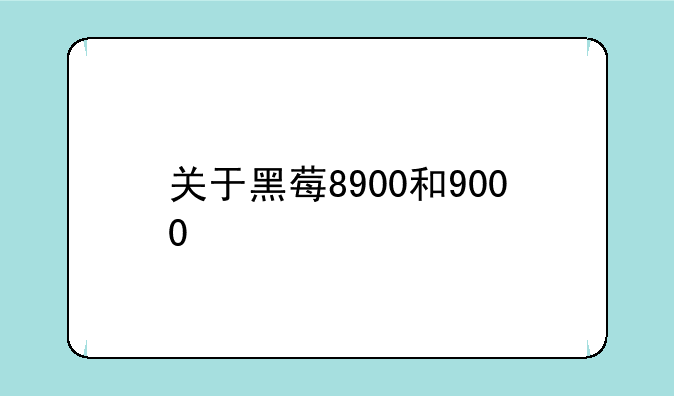 关于黑莓8900和9000