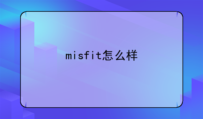 misfit怎么样